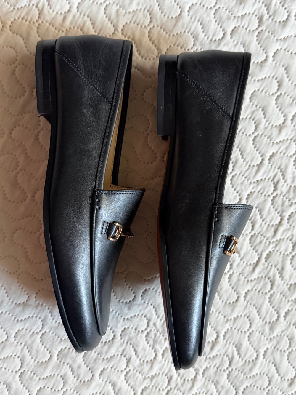 Sam Edelman Loraine Black Leather Loafers W/ Goldtone Bit Hardware Size 7.5 NWOT - Picture 6 of 9